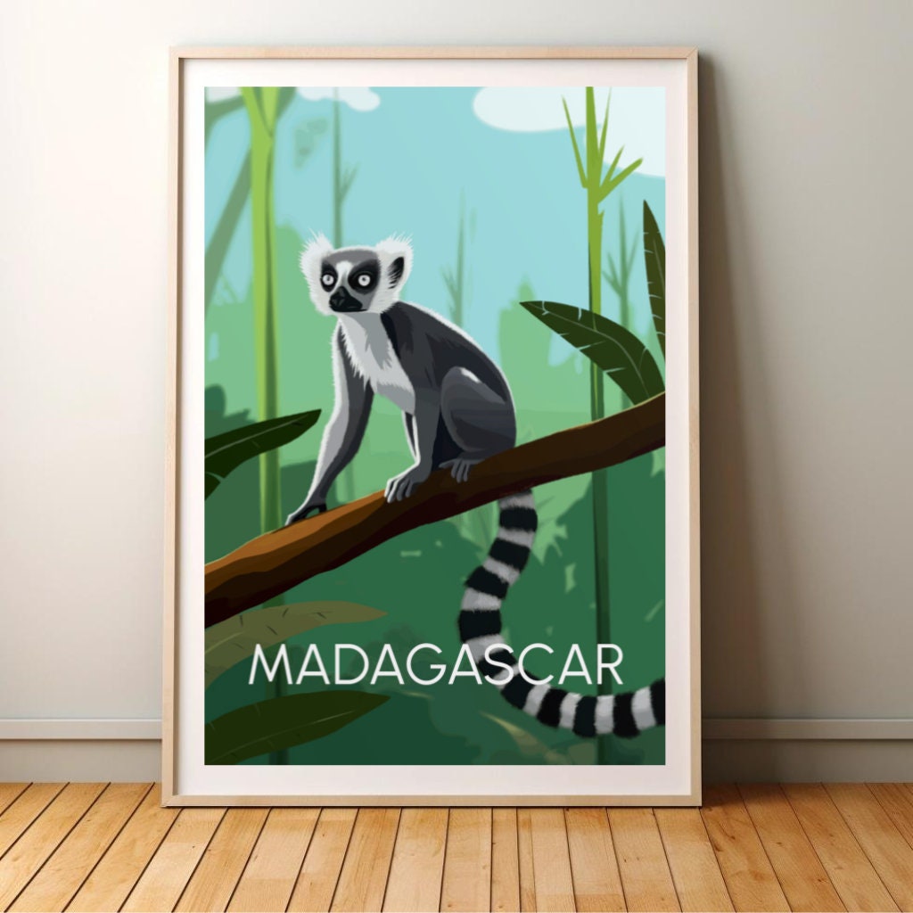 Affiche Lémurien Maki Catta